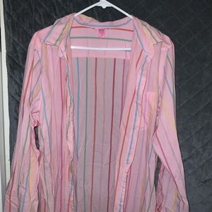 Victoria Secrets Pink Button Down Long Sleeve Blouse